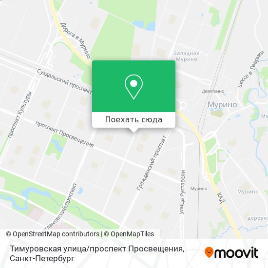Карта Тимуровская улица / проспект Просвещения