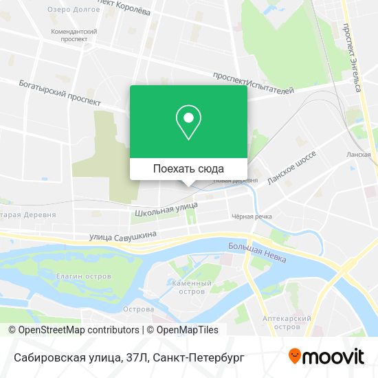 Карта Сабировская улица, 37Л