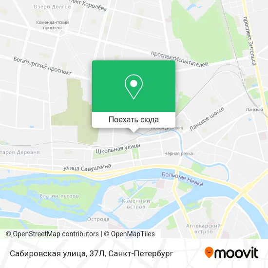 Карта Сабировская улица, 37Л