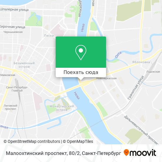 Карта Малоохтинский проспект, 80/2