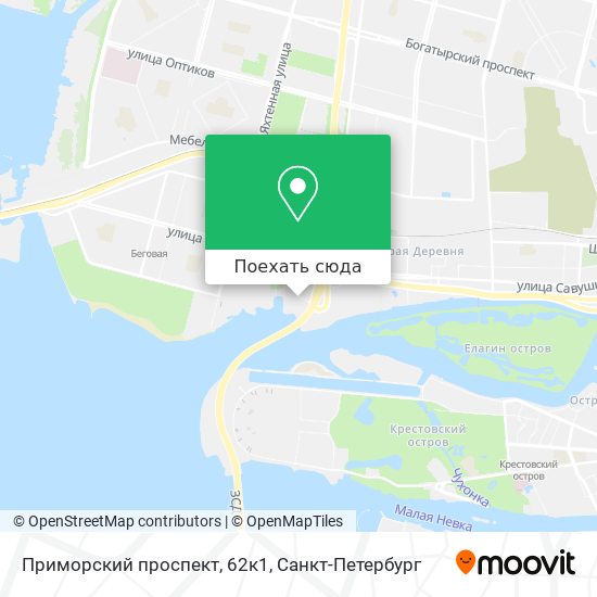 Карта Приморский проспект, 62к1