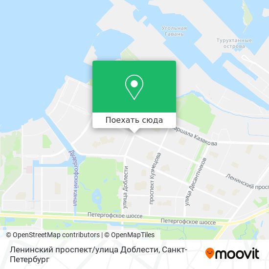 Карта Ленинский проспект / улица Доблести