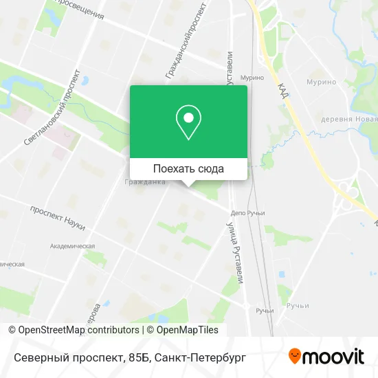 Карта Северный проспект, 85Б