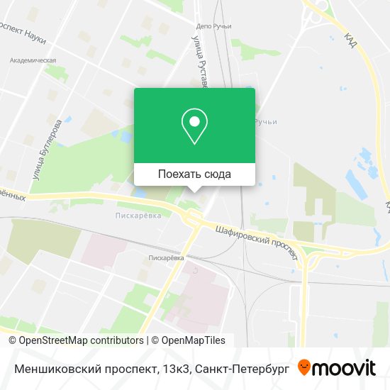 Карта Меншиковский проспект, 13к3