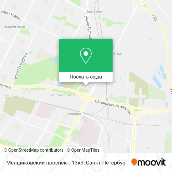 Карта Меншиковский проспект, 13к3