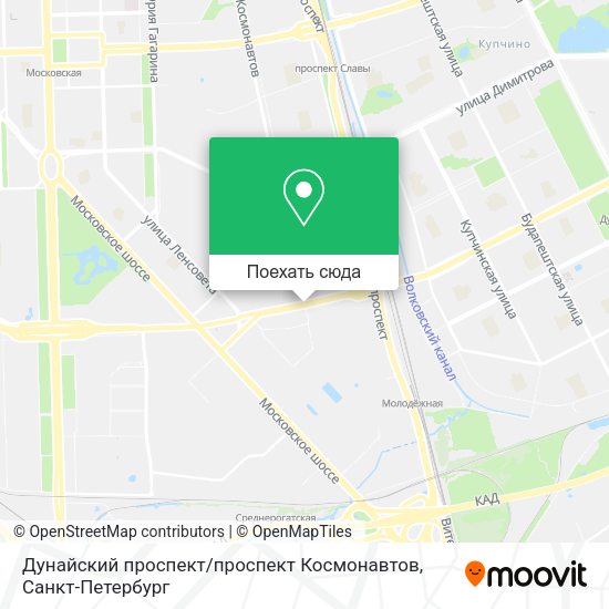 Карта Дунайский проспект / проспект Космонавтов