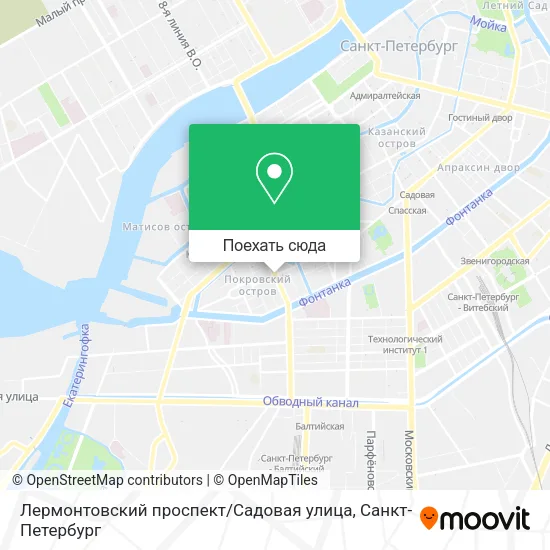 Карта Лермонтовский проспект / Садовая улица