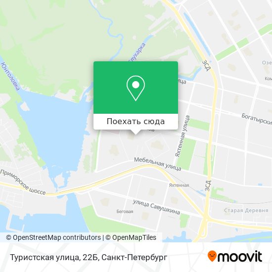Карта Туристская улица, 22Б