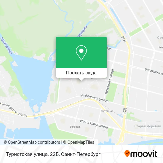 Карта Туристская улица, 22Б