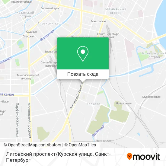 Карта Лиговский проспект / Курская улица
