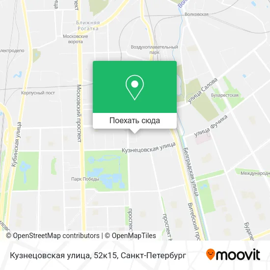 Карта Кузнецовская улица, 52к15