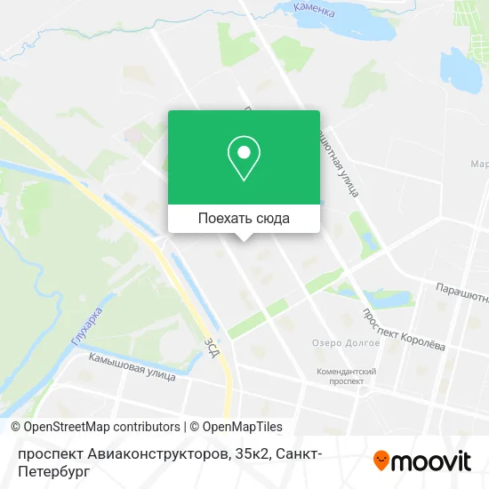 Карта проспект Авиаконструкторов, 35к2