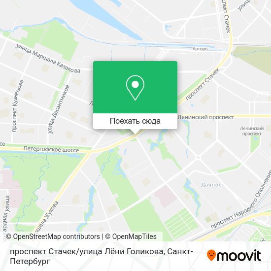 Карта проспект Стачек / улица Лёни Голикова