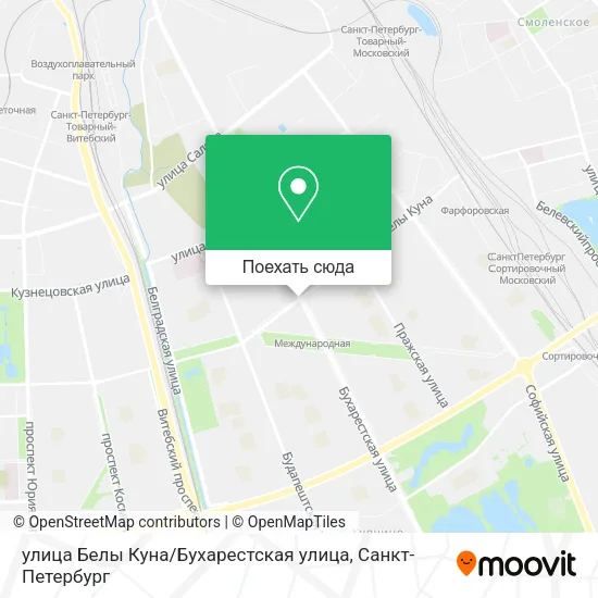Карта улица Белы Куна / Бухарестская улица