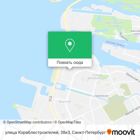 Карта улица Кораблестроителей, 38к3