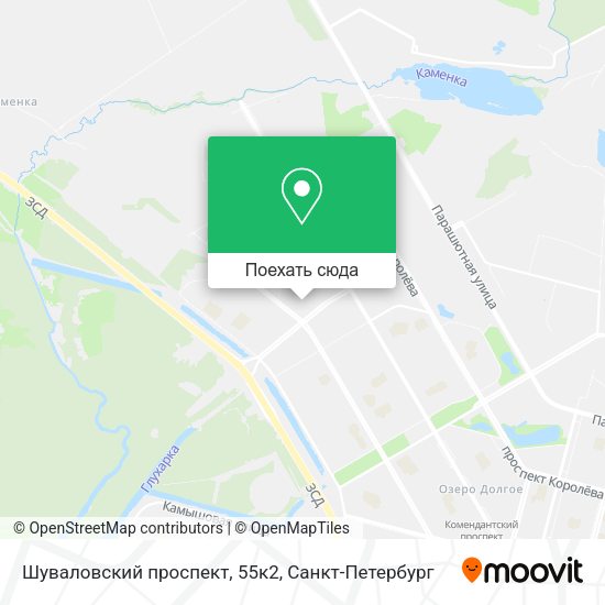 Карта Шуваловский проспект, 55к2
