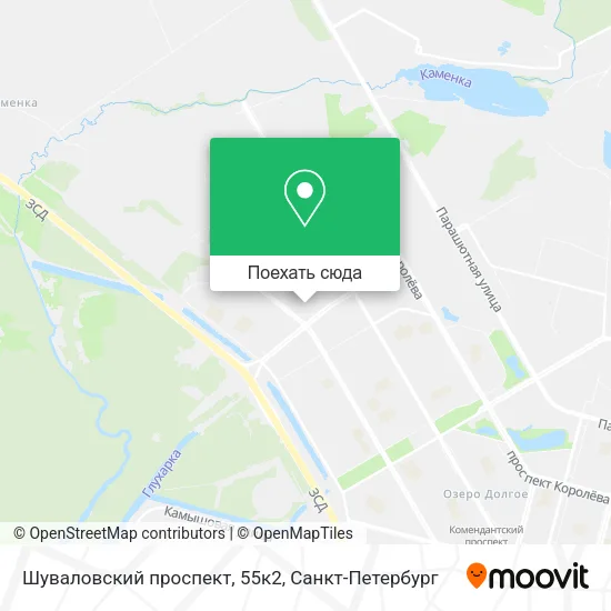 Карта Шуваловский проспект, 55к2