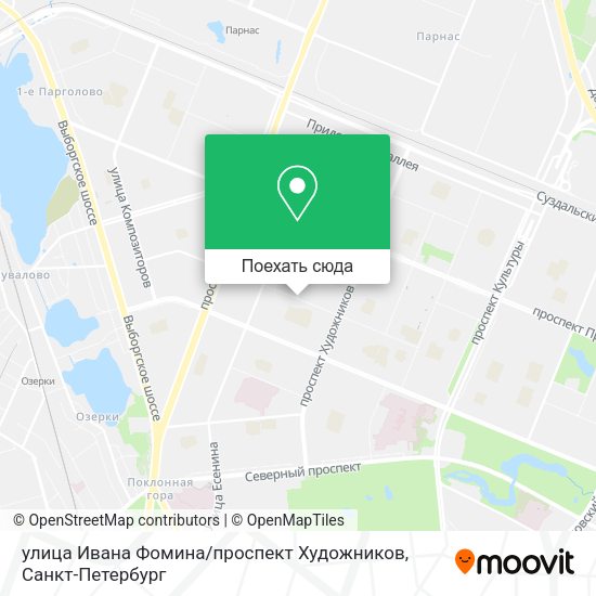 Карта улица Ивана Фомина / проспект Художников