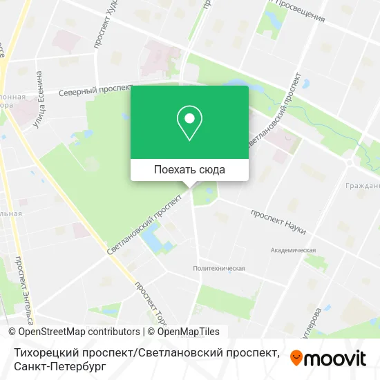 Карта Тихорецкий проспект / Светлановский проспект