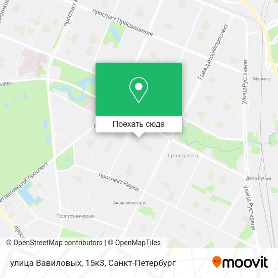 Карта улица Вавиловых, 15к3