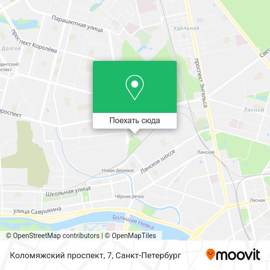 Карта Коломяжский проспект, 7