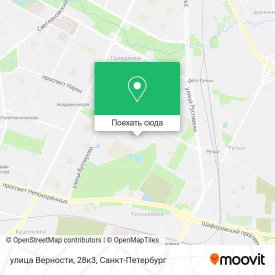 Карта улица Верности, 28к3