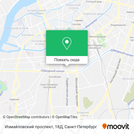 Карта Измайловский проспект, 18Д