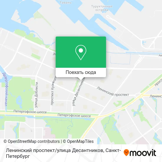 Карта Ленинский проспект / улица Десантников