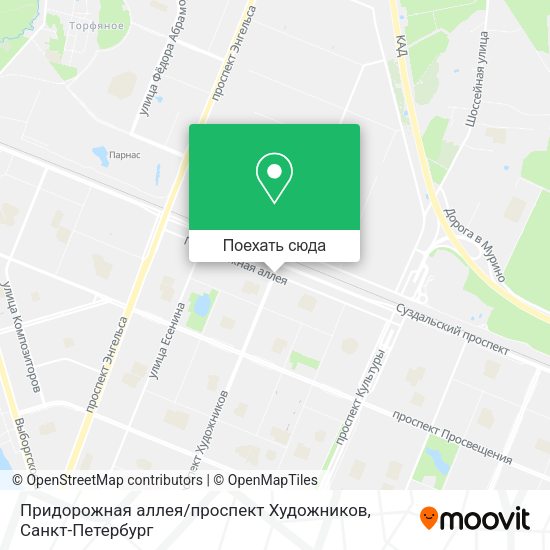 Карта Придорожная аллея / проспект Художников