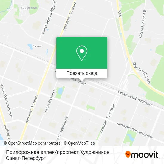 Карта Придорожная аллея / проспект Художников