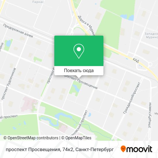 Карта проспект Просвещения, 74к2