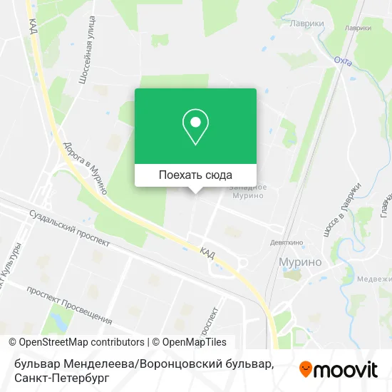 Карта бульвар Менделеева / Воронцовский бульвар