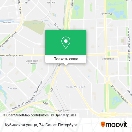 Карта Кубинская улица, 74