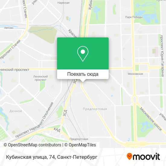 Карта Кубинская улица, 74