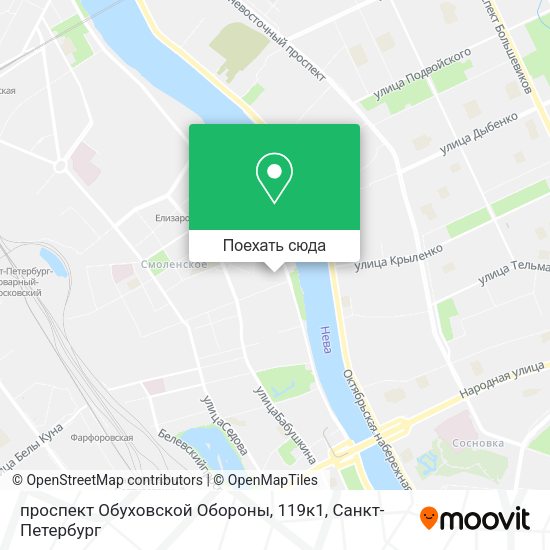 Карта проспект Обуховской Обороны, 119к1