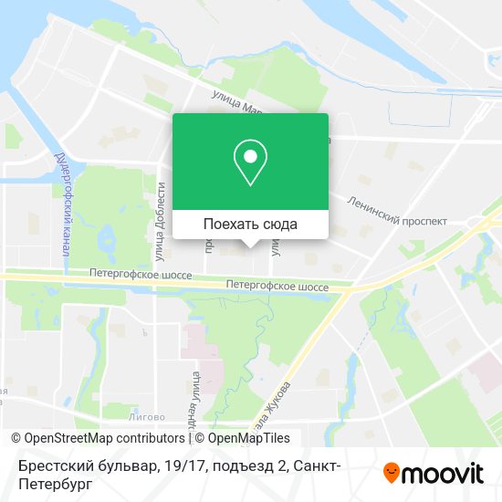 Карта Брестский бульвар, 19 / 17, подъезд 2