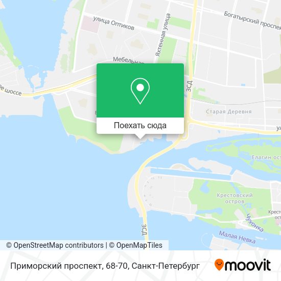 Карта Приморский проспект, 68-70