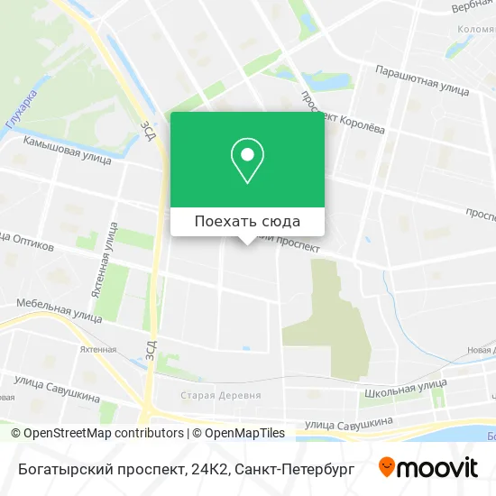 Карта Богатырский проспект, 24К2