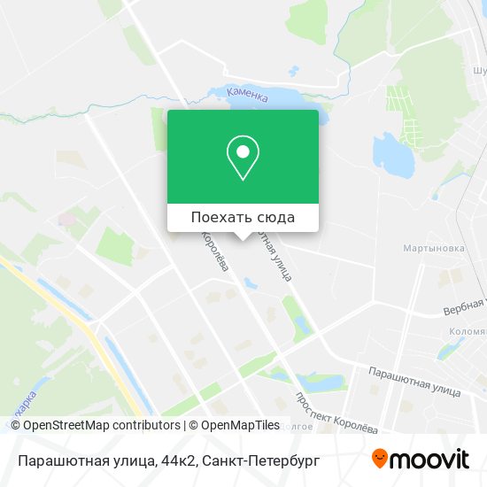 Карта Парашютная улица, 44к2