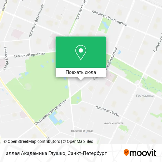 Карта аллея Академика Глушко