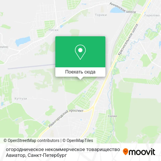Карта огородническое некоммерческое товарищество Авиатор