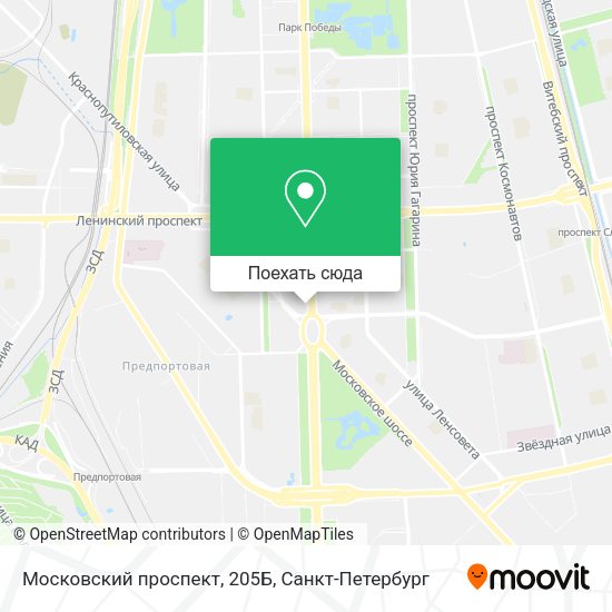 Карта Московский проспект, 205Б