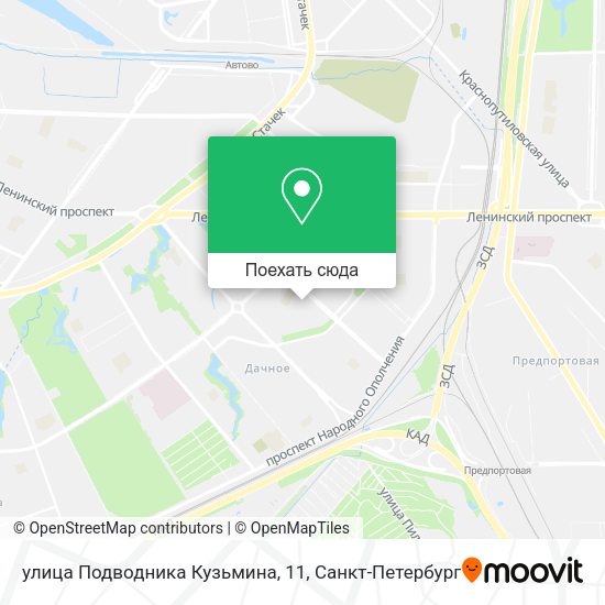 Карта улица Подводника Кузьмина, 11