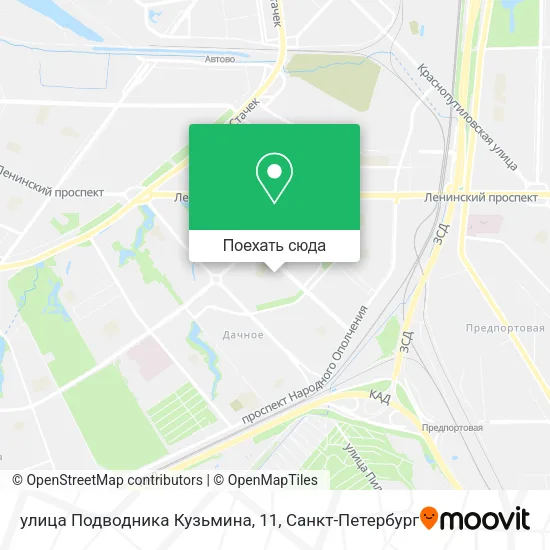 Карта улица Подводника Кузьмина, 11