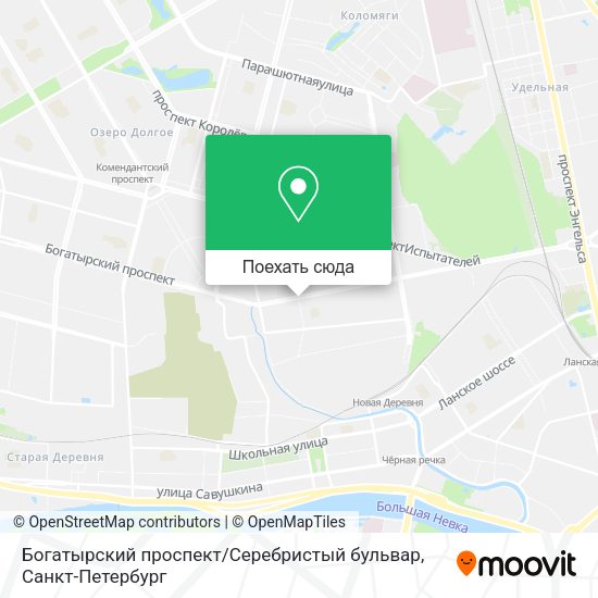Карта Богатырский проспект / Серебристый бульвар