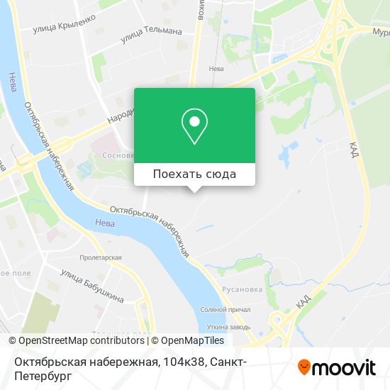 Карта Октябрьская набережная, 104к38