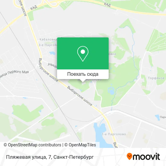 Карта Пляжевая улица, 7
