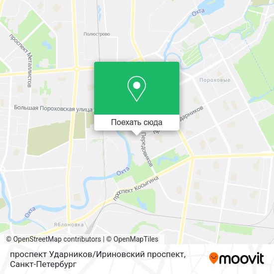 Карта проспект Ударников / Ириновский проспект