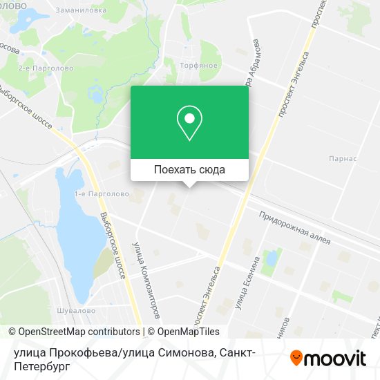Карта улица Прокофьева / улица Симонова