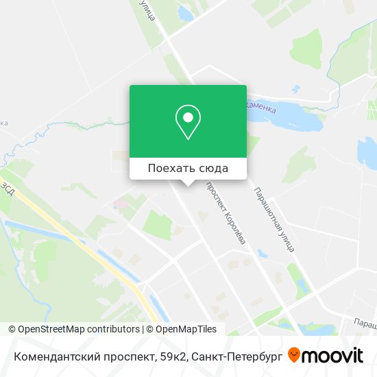 Карта Комендантский проспект, 59к2